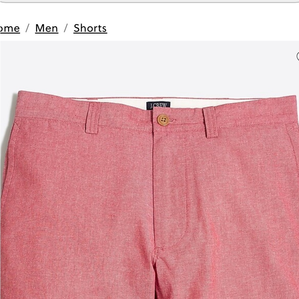 9" red chambray Gramercy short Men Size 34